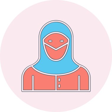 Müslüman kadın ikon vektör çizimi tasarımı