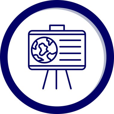 Coğrafya web simgesi, vektör illüstrasyonu