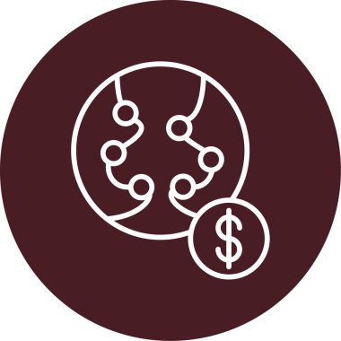 Küreselleşme simgesi, vektör illüstrasyonu basit tasarım