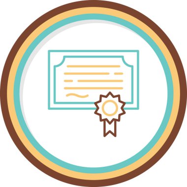 Sertifika. Web simgesi basit tasarım