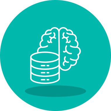 veritabanı beyin simgesi, vektör çizimi 