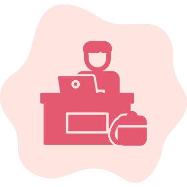 ofis çalışanı simgesi vektör illüstrasyon