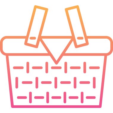 piknik sepeti simge vektör çizim