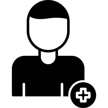 Tıbbi haç simgesi olan adam, vektör illüstrasyonu 