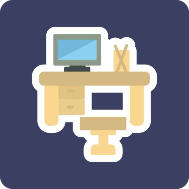 işyeri web simgesi vektör illüstrasyonu