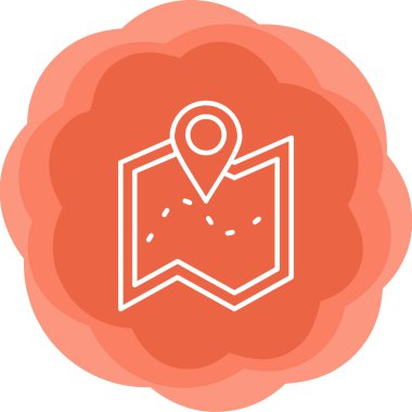 harita simgesinin vektör illüstrasyonu 