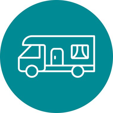 karavan web simgesi basit illüstrasyon