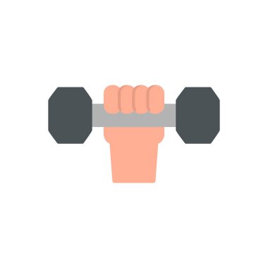 Dumbbell simgesi ile El 'in vektör illüstrasyonu 