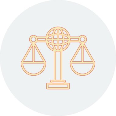 Uluslararası Hukuk simgesinin vektör illüstrasyonu