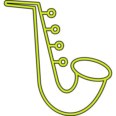 Saksafon. Web simgesi basit tasarım 