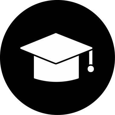 mezuniyet şapkası, web simgesi basit illüstrasyon