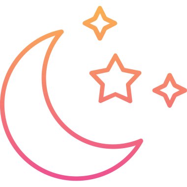 Yıldızlı ay. Web simgesi basit illüstrasyon 