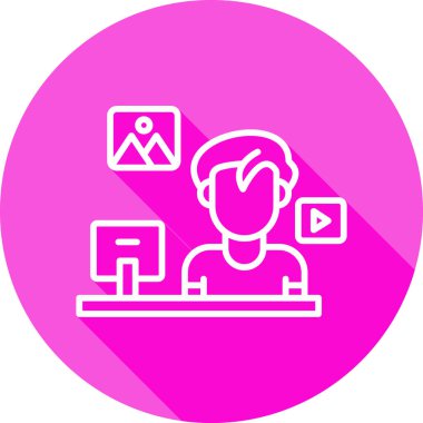 İş yeri. Web simgesi vektör illüstrasyonu