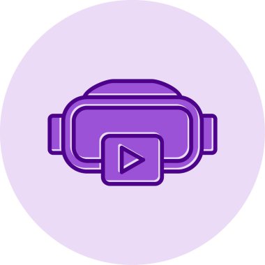 vr gözlük simgesi vektör illüstrasyonu