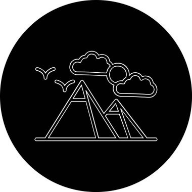 Piramitler. Web simgesi basit illüstrasyon