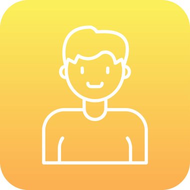 İnsan avatar web simgesi basit illüstrasyon 