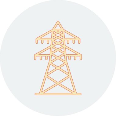 elektrik kulesi simgesi, vektör illüstrasyonu