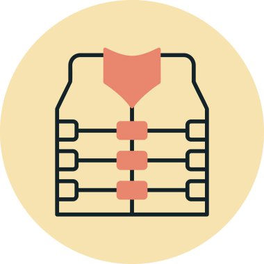 Can yeleği. Web simgesi basit illüstrasyon