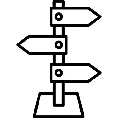 yön işareti simgesi, vektör illüstrasyonu 