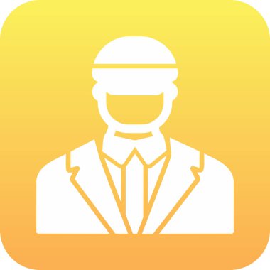 Güvenlik subayı simgesi, vektör illüstrasyonu basit tasarım