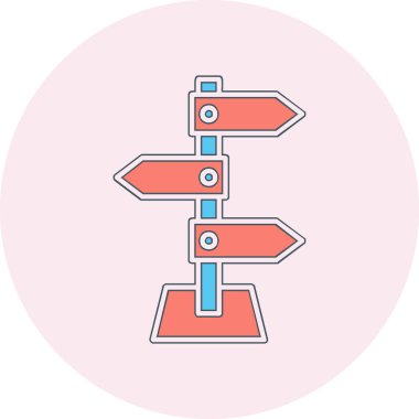 yön işareti simgesi, vektör illüstrasyonu 