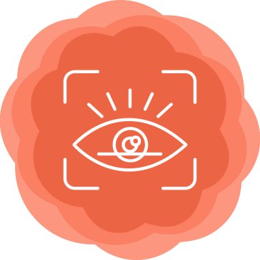 retina tarama simgesi, vektör illüstrasyonu 