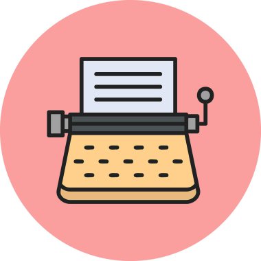 Daktilo. Web simgesi basit illüstrasyon 