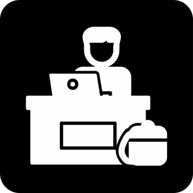 ofis çalışanı simgesi vektör illüstrasyon