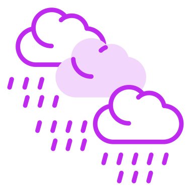 Yağmurlu bulutlar. Web simgesi basit illüstrasyon