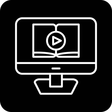 Video dersi için. Web simgesi basit illüstrasyon