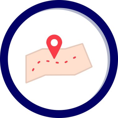 harita simgesinin vektör illüstrasyonu 