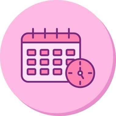 Zamanlama simgesi, vektör illüstrasyonu