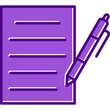 belge ve kalem simgesi düz tasarım