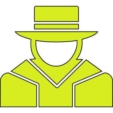 Şapkalı adam. Web simgesi basit illüstrasyon