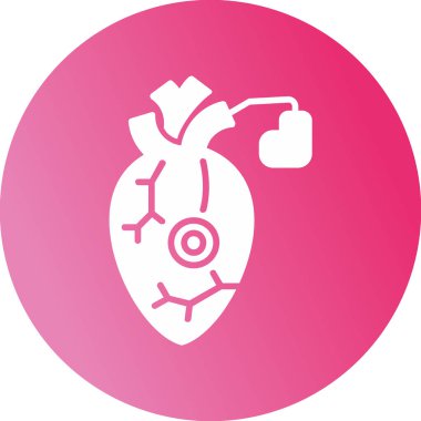 Kalp pili ağ simgesi, vektör illüstrasyonu