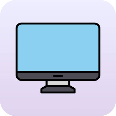 Bilgisayar monitörü. Web simgesi basit illüstrasyon 