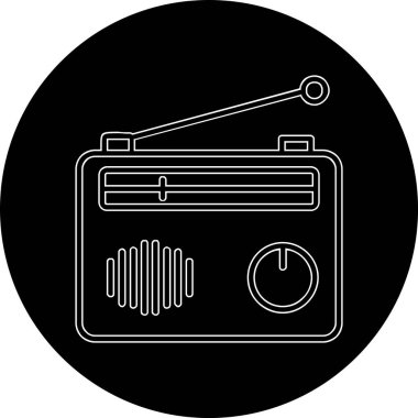Radyo. Web simgesi basit illüstrasyon 