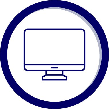 Bilgisayar monitörü. Web simgesi basit illüstrasyon 