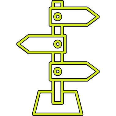 yön işareti simgesi, vektör illüstrasyonu 