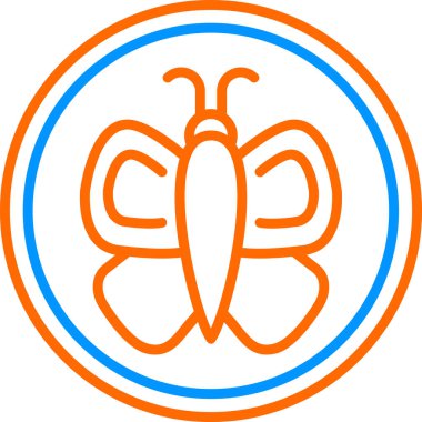 Kelebek ikonu vektör çizimi. İpek Kumaş      