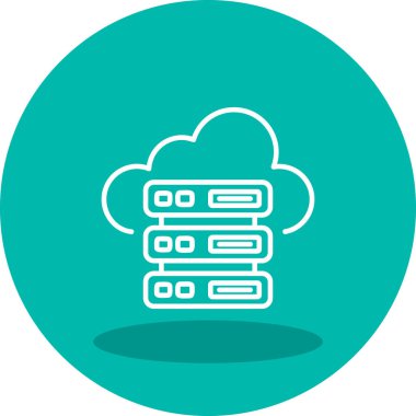 Bulut Sunucusu simgesi, vektör illüstrasyonu basit tasarım