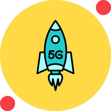 5G Roket simgesinin vektör illüstrasyonu 