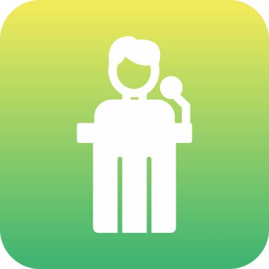 Siyaset ikonu. Web için basit bir konferans vektör simgesi çizimi