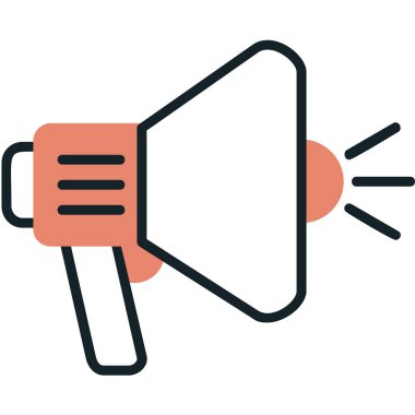 megafon web simgesi, vektör çizim 