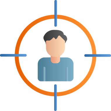 İnsan hedef simgesi, vektör illüstrasyonu basit tasarım