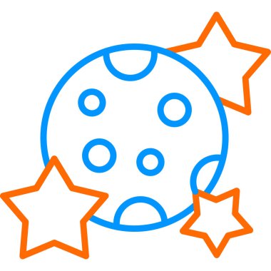 Yıldız simgesine sahip gezegen, vektör çizimi basit tasarım