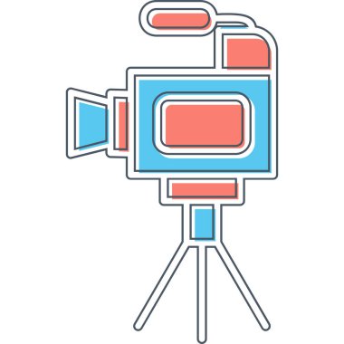 Film kamerası. Web simgesi basit illüstrasyon 