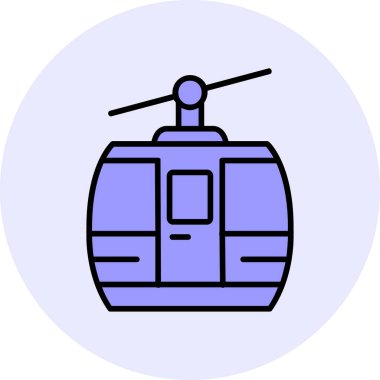 Kablo araba simgesi, vektör illüstrasyonu 