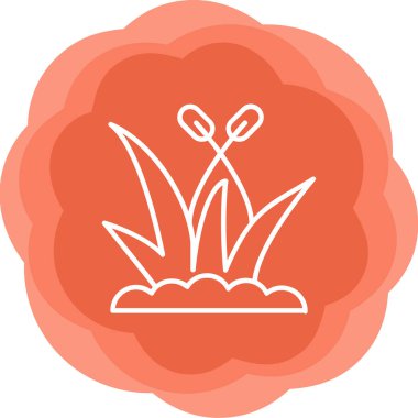 Çiçekli bitki. Web simgesi basit illüstrasyon 