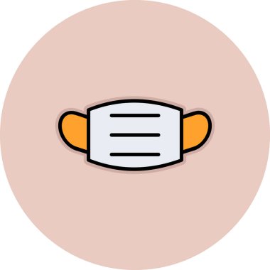 Tıbbi maske ikonu, düz stil. vektör illüstrasyonu 